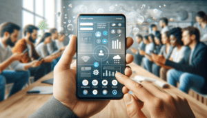 Phone with various ui elements on the display